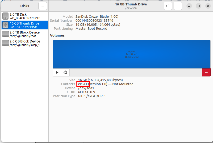 Formatted partition.
