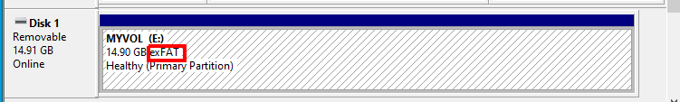 Formatted drive ready for export.