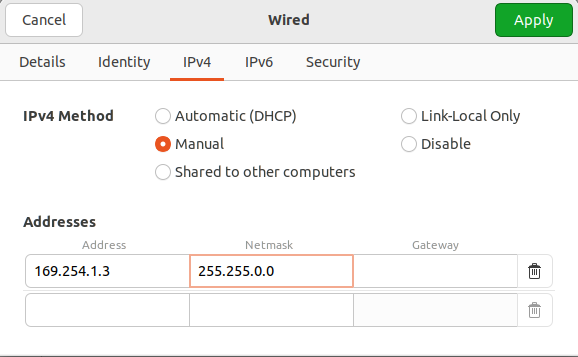 Ubuntu Manual Configuration
