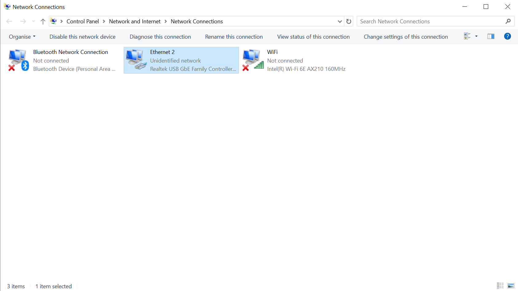 Windows Network Connections
